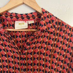 Maeve Red and Black Triangle Pattern Blouse